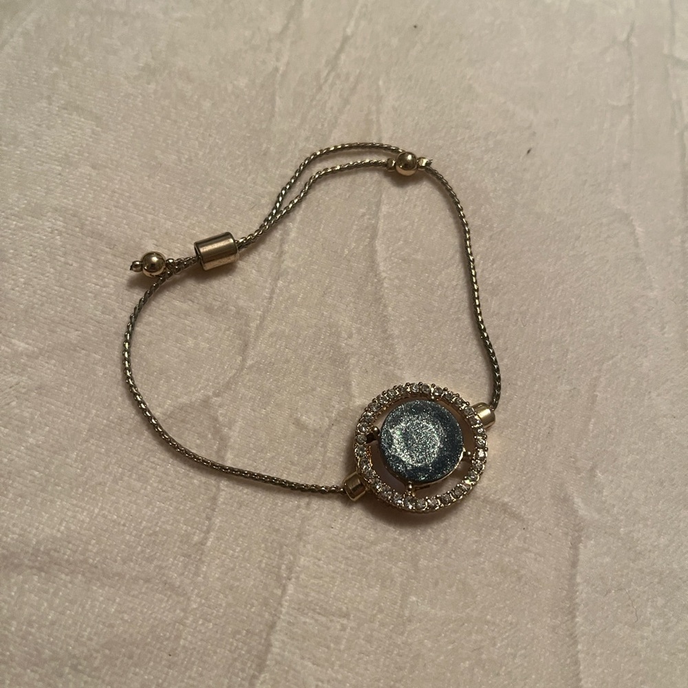 Elegant Gold and Blue Bracelet